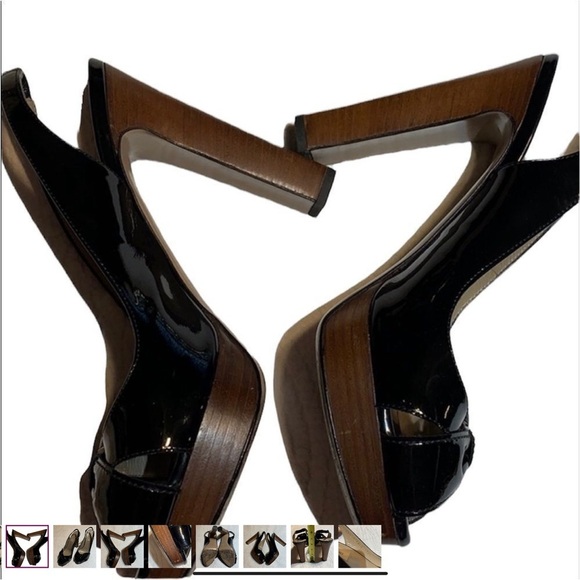 Valentino Garavani Patent Slingback Bow Platform w/Block heel. Size 38.5/ 8 - Picture 3 of 10